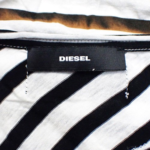 Diesel Bordürenschaden Top schwarz weiß gebraucht Slim Fit asymmetrisch Schmuck inklusive - Bild 8 von 10