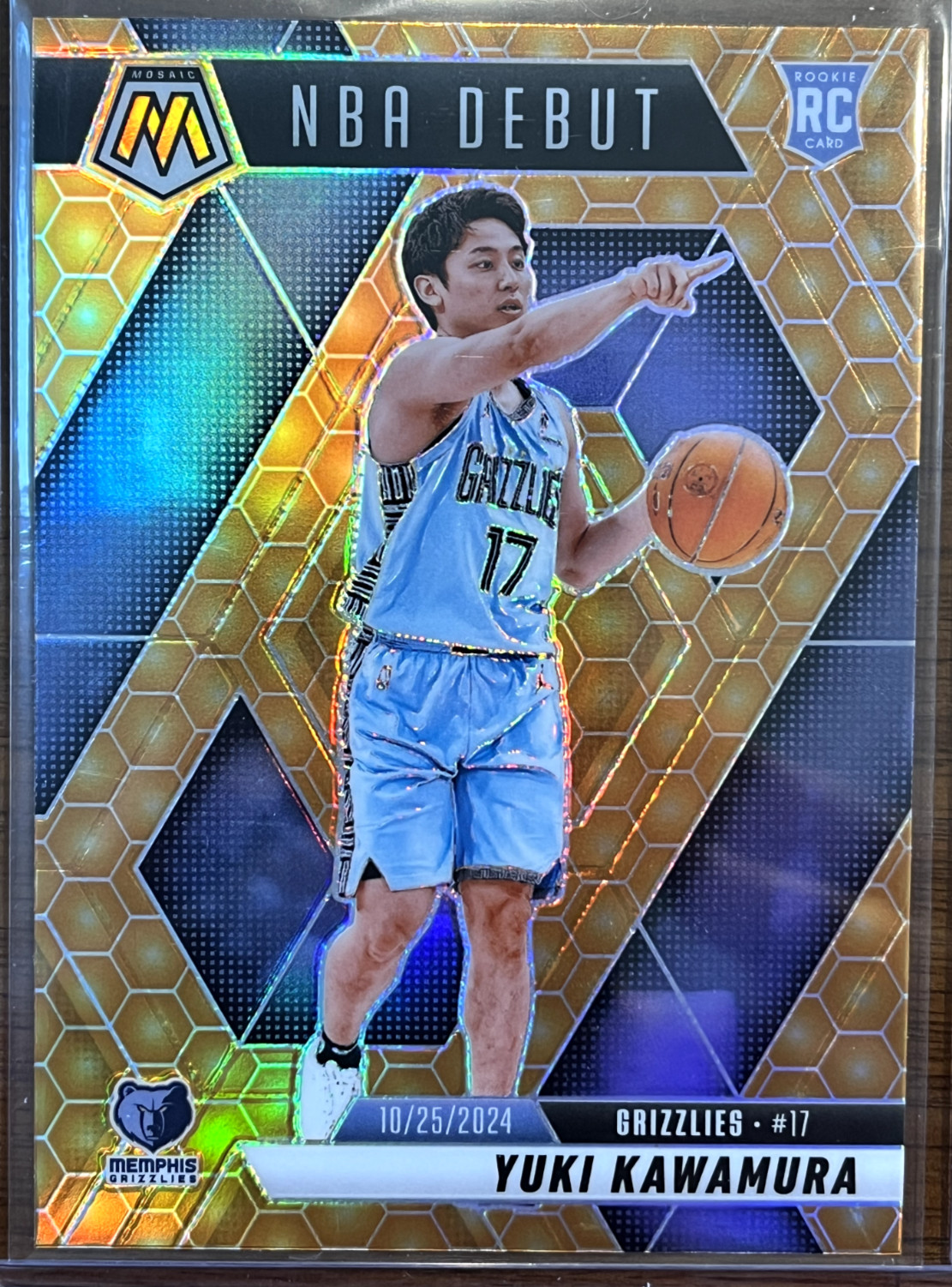 2024-25 Panini Mosaic - NBA Debut Yuki Kawamura #265 Honeycomb Mosaic Prizm (RC)