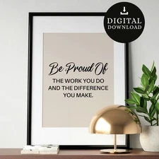 Digital Download Print | Home Office Decor | Motivational Printable Wall Art