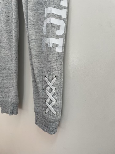 Justice Kids Girls Lattice Elastic Waist Pull On Jogger Pants Heather Gray Sz 8 - Picture 3 of 5