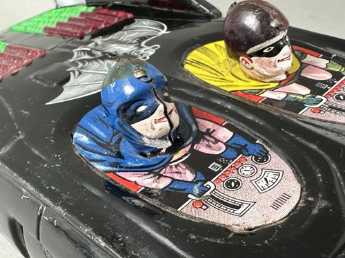 VTG 1960s Batman Robin Battery Operated Toy Car ALPS DARK KNIGHT Batmobile Japan - Picture 10 of 18
