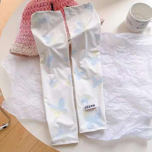 Uv Protection Arm Sleeves Gradient Butterfly Hand Sleevessummer Cool Soft ~ - Foto 12 di 16