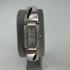 VINTAGE Bulova Diamond Accent Women's Quartz Watch Silver Tone For Parts Repair