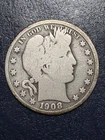 1908-S Barber Silver Half Dollar
