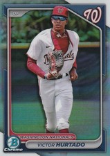 2024 Victor Hurtado Bowman Draft Card #BDC-168 Chrome Refractor - Nationals