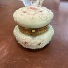 C. J. Monroe Antique WAVE CREST Art Glass Dresser Box Vanity Powder Jar — photo 2