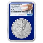 2024-W $1 1-oz Burnished American Silver Eagle NGC MS70 ER Trump Label Blue Core