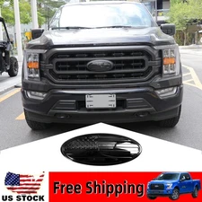Black Exterior Tailgate Badge Front Grille Emblem Oval Cover For Ford F150 2021+