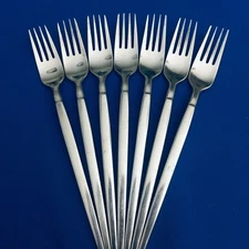 Lot of 7x Dinner Forks SRI Stanley Roberts Astro Flatware Japan 7.6" Very Nice