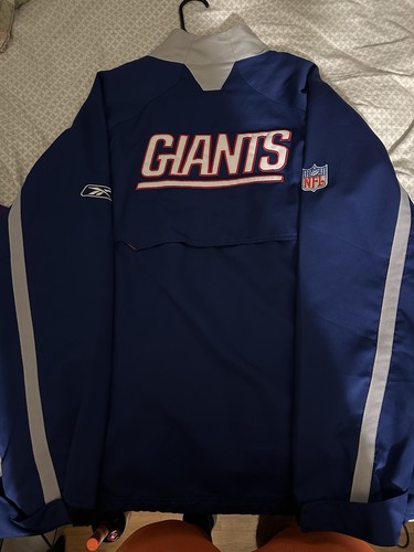 NY Giants Reebok Jacket On Field Authentic Blockade Lightweight Medium Vintage - Picture 3 of 3