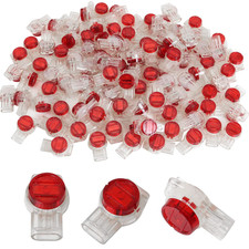 IDC Connector 100PCS Red Clear Data Phone Wire Butt Splice 3 Ports Connectors