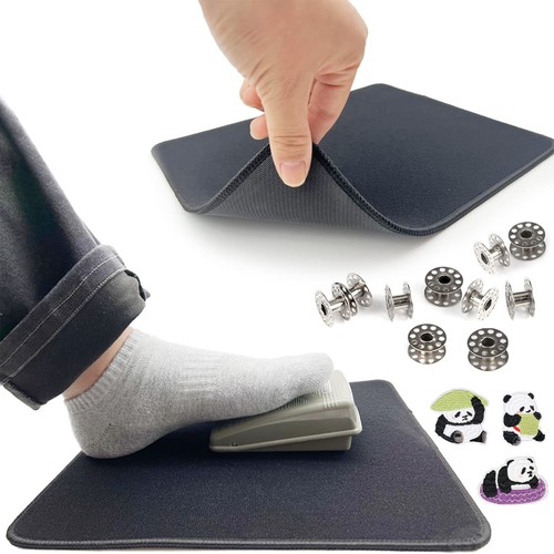 Sewing Machine Foot Pedal Non Slip Pad, with 3 Panda Embroidery, Sewing Machi...