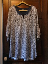 Lauren Ralph Lauren Women's Navy Floral Short Dress 3/4 Sleeves L