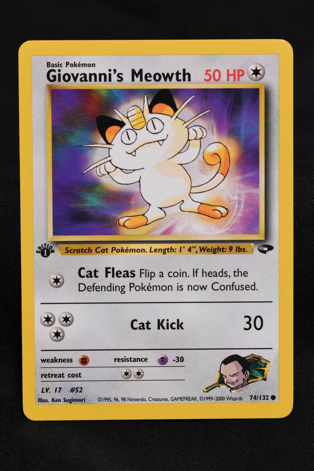 Giovanni's Meowth 1st Edition 74/132 NM Gym Challenge Regular Pokémon Near Mint
