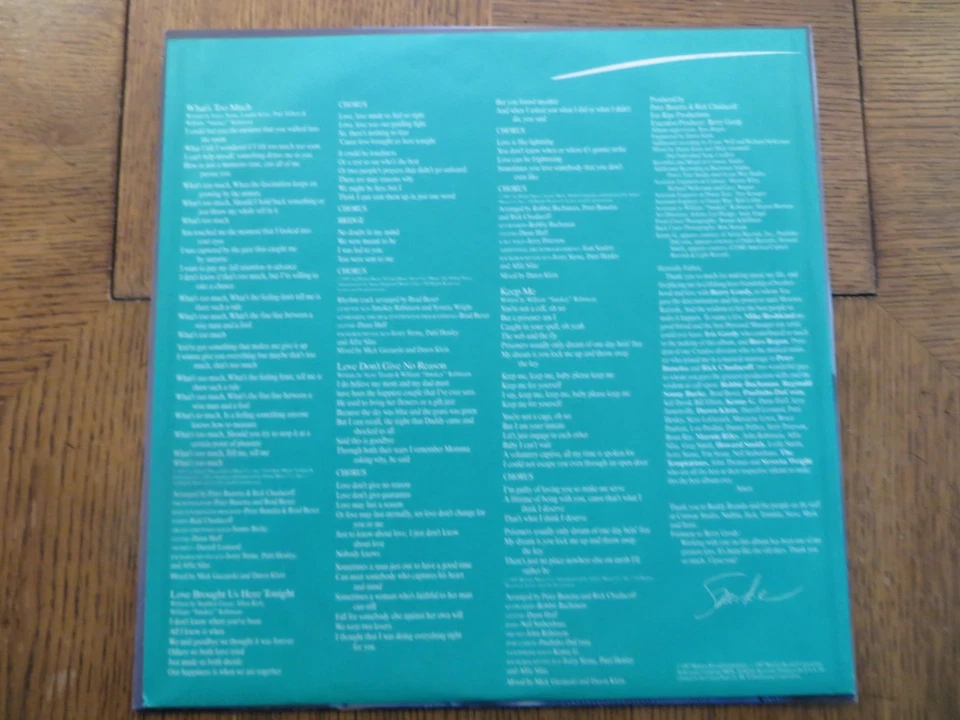 Smokey Robinson – One Heartbeat - 1987 - Motown 6226ML Vinyl LP EX/EX - Image 4 of 4