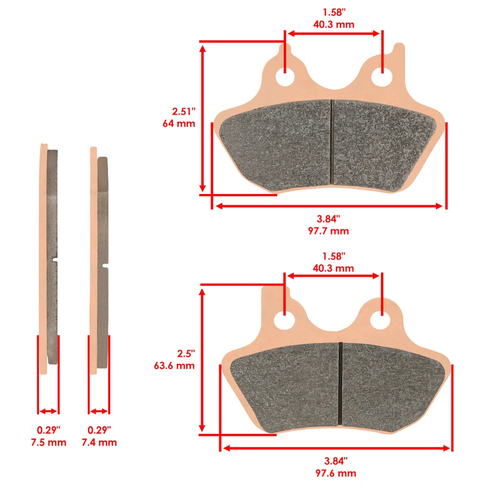 Pastillas de freno delanteras para Harley Davidson FXDWG FXDWGI Dyna Wide Glide 2000-2007 Foto 2 de 4