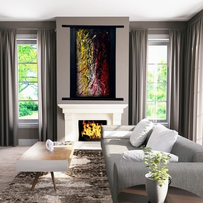 Explosive Harmony Original Abstract Acrylic Painting Framed by Dio Caixeta
