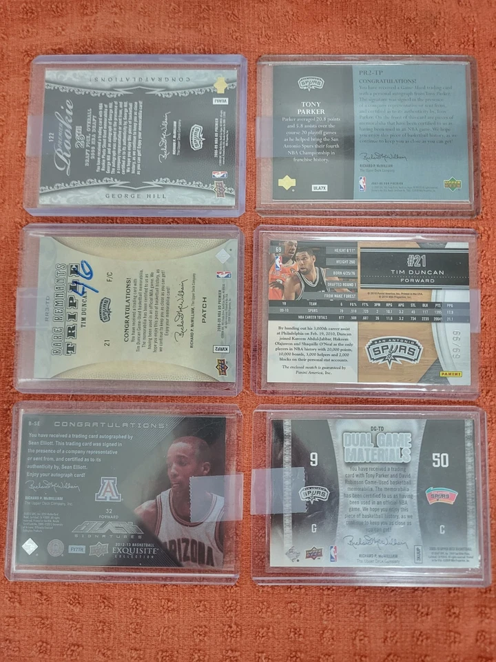 (6) SPURS AU/MEM 5 Mem 3 AU #d/25/50/99/199 Panini UD 1 AU JSY RC Foto 2 de 4