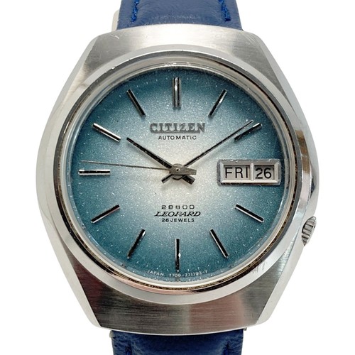 Usado CITIZEN Leopardo Día Fecha 26 Joyas 4 770935 K Azul Gradación Automático Hombres - Imagen 8 de 8