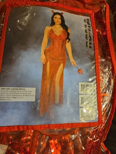 Devil red Womens Party Costume 4pc Size Medium - Picture 4 of 4