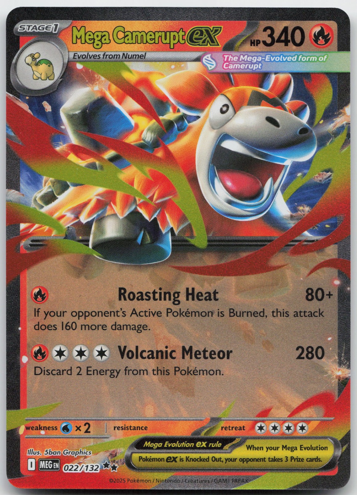 Mega Camerupt ex Double Rare ME01: Mega Evolution 022/132 NM