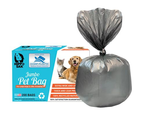 ® Extra Large Pet Poop Bags with Dispenser, Made with Ocean Plastic, 200 Count - Picture 2 of 3