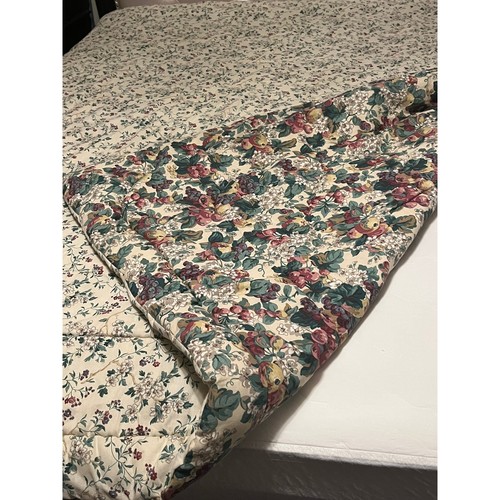 Laura Ashley Ruben Reversible Comforter Bedskirt QUEEN Floral Grapes Cottage - Picture 9 of 14