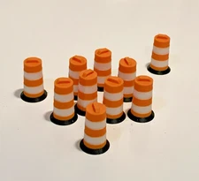 O Scale Road Traffic Orange Barrels X10 Pack – 1:48 Model Train Construction