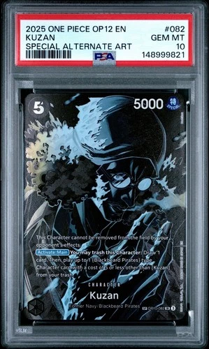 2025 ONE PIECE OP12 LEGACY OF THE MASTER OP10-082 KUZAN SP ALT ART PSA 10 GEM MT