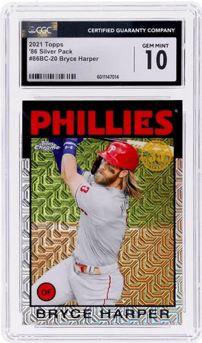 2021 Topps Silver 1986 Chrome Bryce Harper #86BC20 CGC 10