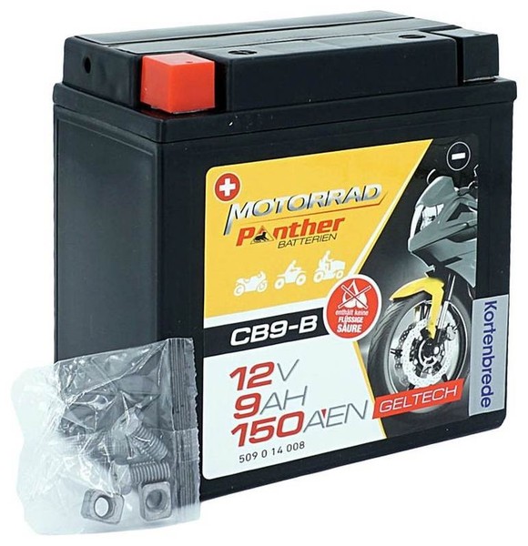 Panther Geltech CB9-B Motorradbatterie 12V 9Ah 150A-image