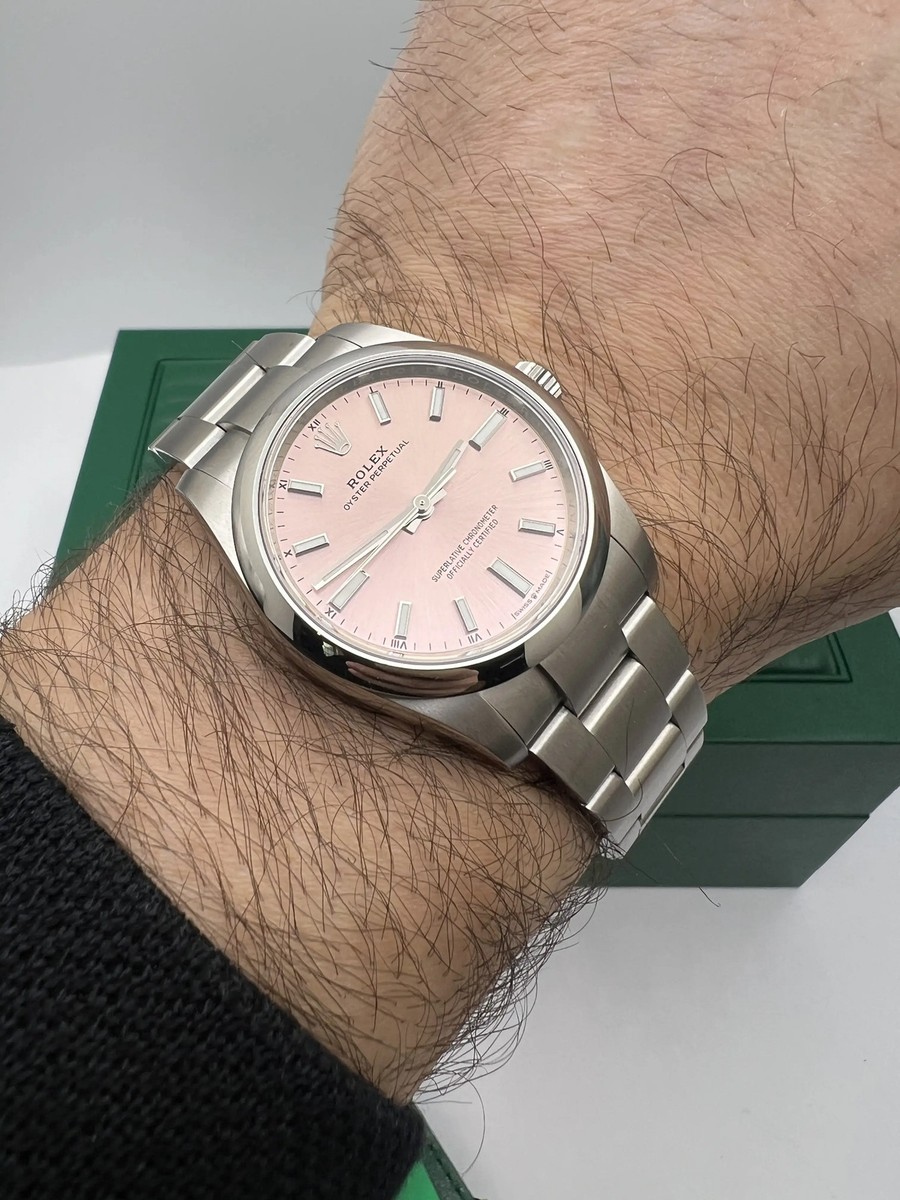 Rolex Oyster Perpetual 34mm 124200 Pink Dial Box Papers | eBay