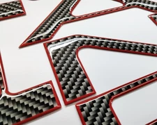 COMPATIBLE WITH 2024 2025 3D DOMED RAISED CARBON RED OUTLINE TAILGATE LETTERS