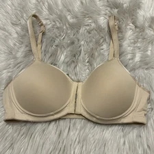 Amoena 36AA Bra Beige Mara SB Mastectomy Front Closure Wireless Pockets