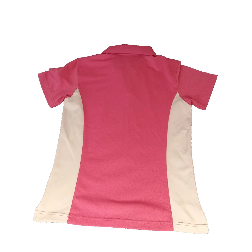 Camisa polo de golf Monterey Club para mujer pequeña rosa blanca ropa deportiva atlética Foto 2 de 4