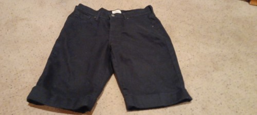 Levis 515 Womens Shorts Size 6 Black Bermuda Chino Cuffed
