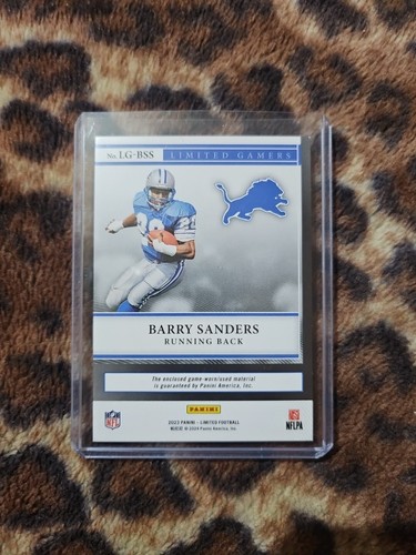 Seltenes Barry Sanders 1/1 Limited Gamers Saphir Spiel getragen Patch Panini Limited - Bild 2 von 3