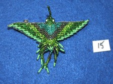 Hummingbird Barrette 4" Beaded French Clip closure Fair trade bead work 15