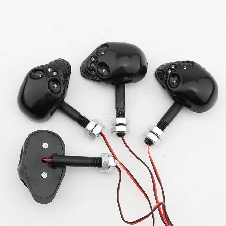 4x 2.8" Aluminio Mini Calavera LED Señales de Giro Para Harley Sportster XL 883 1200 Foto 3 de 4