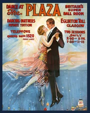 Dancing at the Plaza Britain Ball Room Glasgow Vintage Poster Repo FREE SH in US