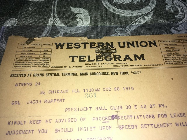 1915 Ban Johnson Western Union Telegram To Jacob Ruppert Ebay Speedy une révision auto gratuite pour une révision achetée. ebay