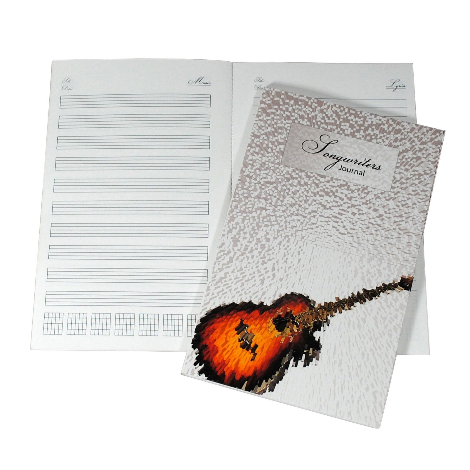 Guitar Songwriting Notebook, Staff and Lyric Paper, Chord and Scale Charts