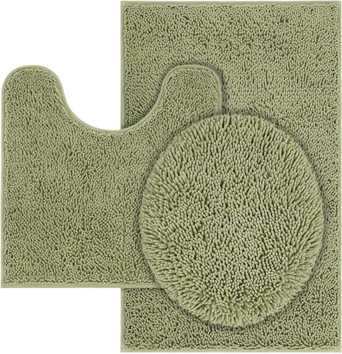 Machine Washable Water Absorbent Bath Mat Bathroom Rugs Non Slip Soft Microfiber