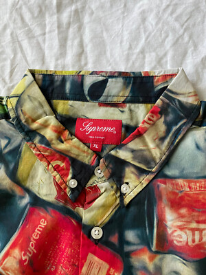 Supreme Mens Cans Long Sleeve Button Up Shirt Size XL | eBay