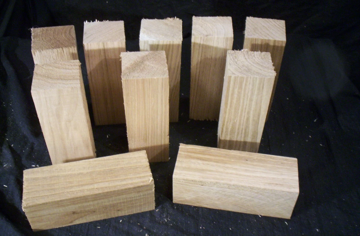 10 Piece Butternut Wood Carving Blanks 2 x 2 x 5 1/2 Inch Craft Folk Art  Lumber