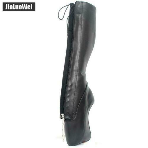 Zapatos sin tacón súper alto para mujer 7"/18CM con cremallera hasta la rodilla botas de ballet club talla