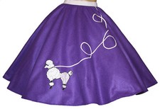 Purple FELT Poodle Skirt Adult Size XL-3XL Waist 35"- 42" Length 25"