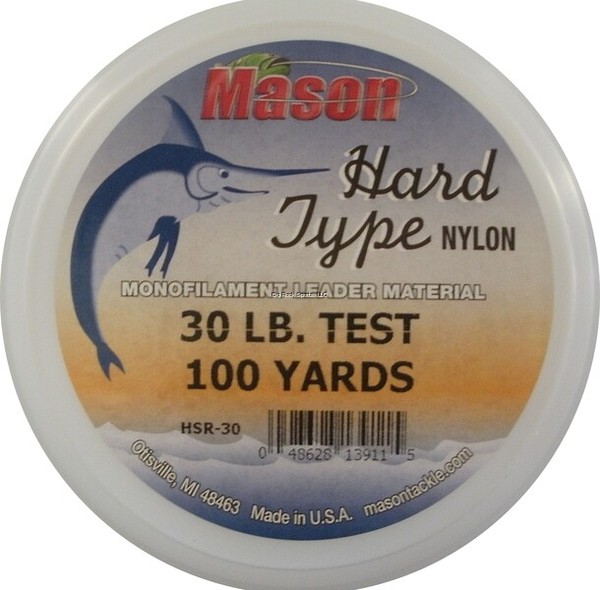 Mason Hard Type Nylon Leader Material 30 LB 100 Yd Keeper Hsr30 for