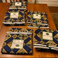 5 Packs 30 Yards Vlisco Dutch Wax Block Print Fabrics, Style# VL08881.004.06