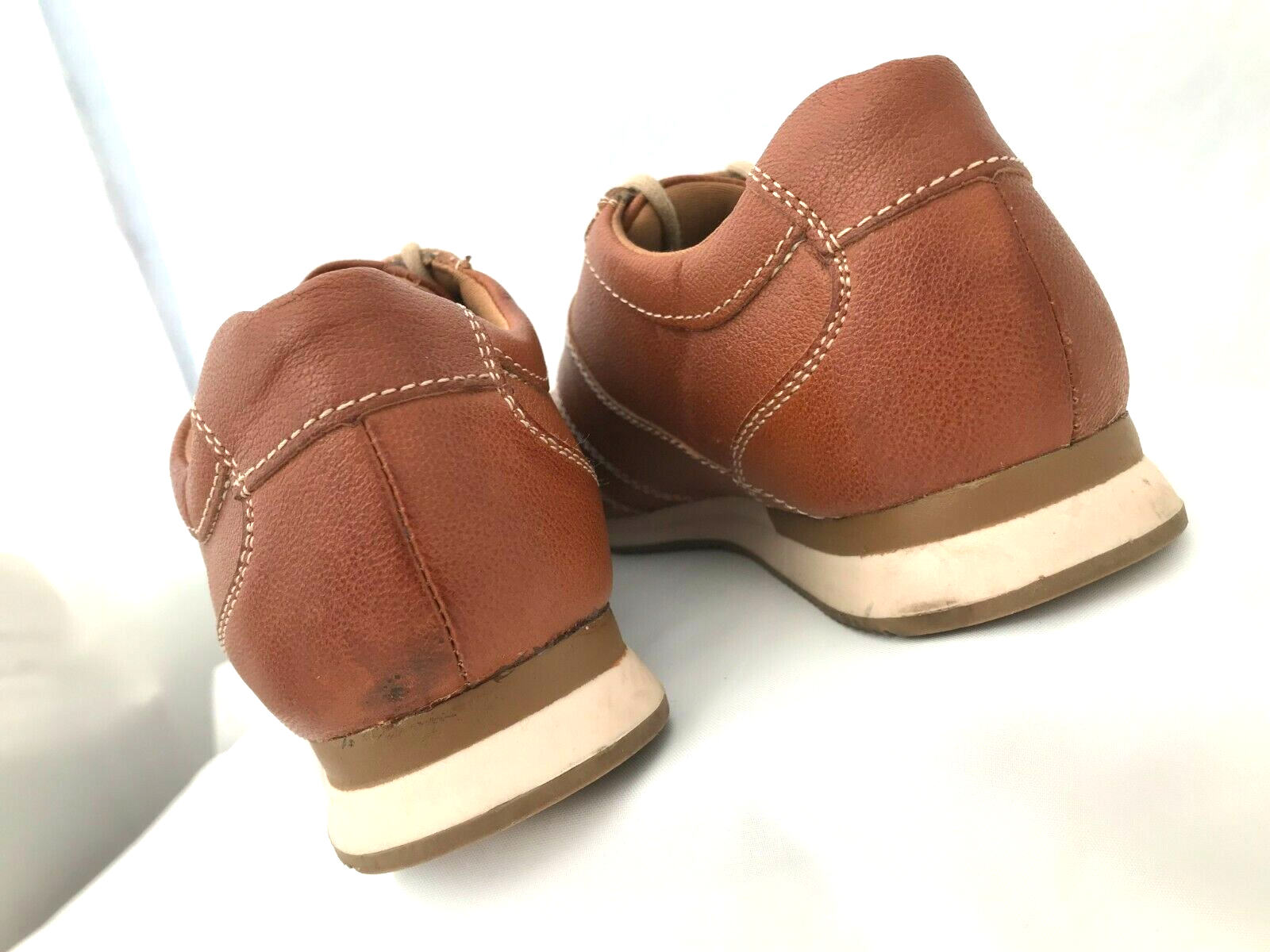 Footglove Marks & Spencer Tan Brown Leather Lace up Pumps Shoes Size 4.